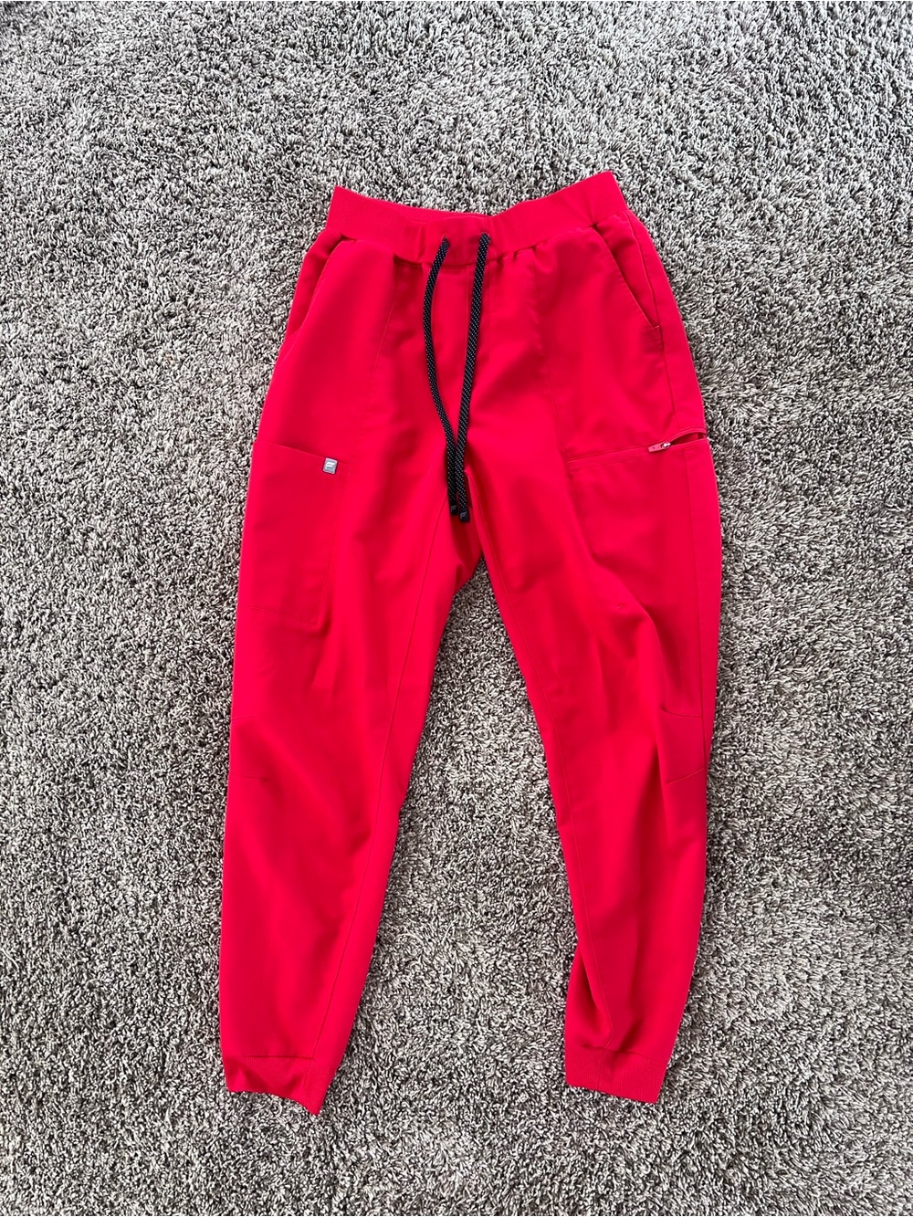 Fabletics Goji Red High-Rise On Call Jogger Scrub Pants MEDIUM